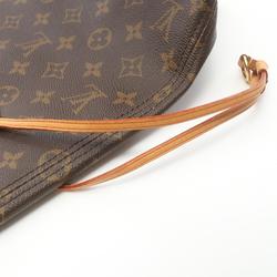 Louis Vuitton Neverfull MM Monogram Tote Bag, Coated Canvas, Leather, Monogram, Women's, Brown, M40156