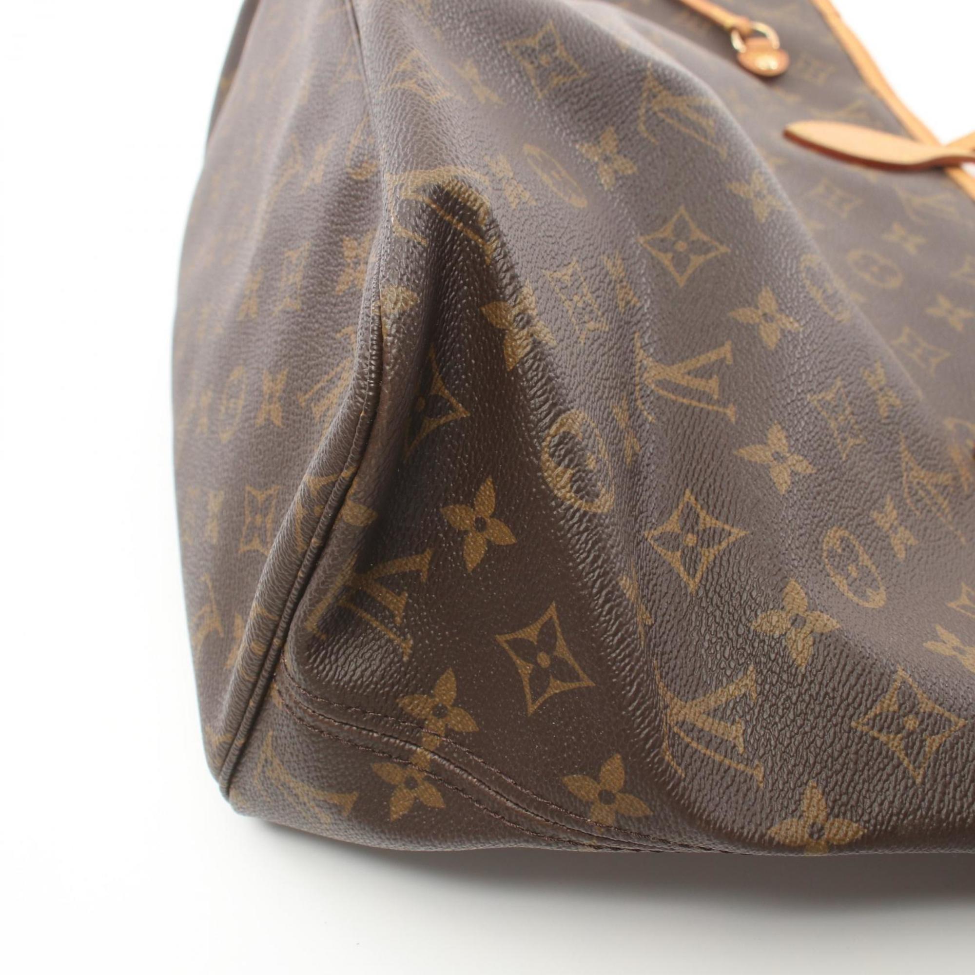 Louis Vuitton Neverfull MM Monogram Tote Bag, Coated Canvas, Leather, Monogram, Women's, Brown, M40156