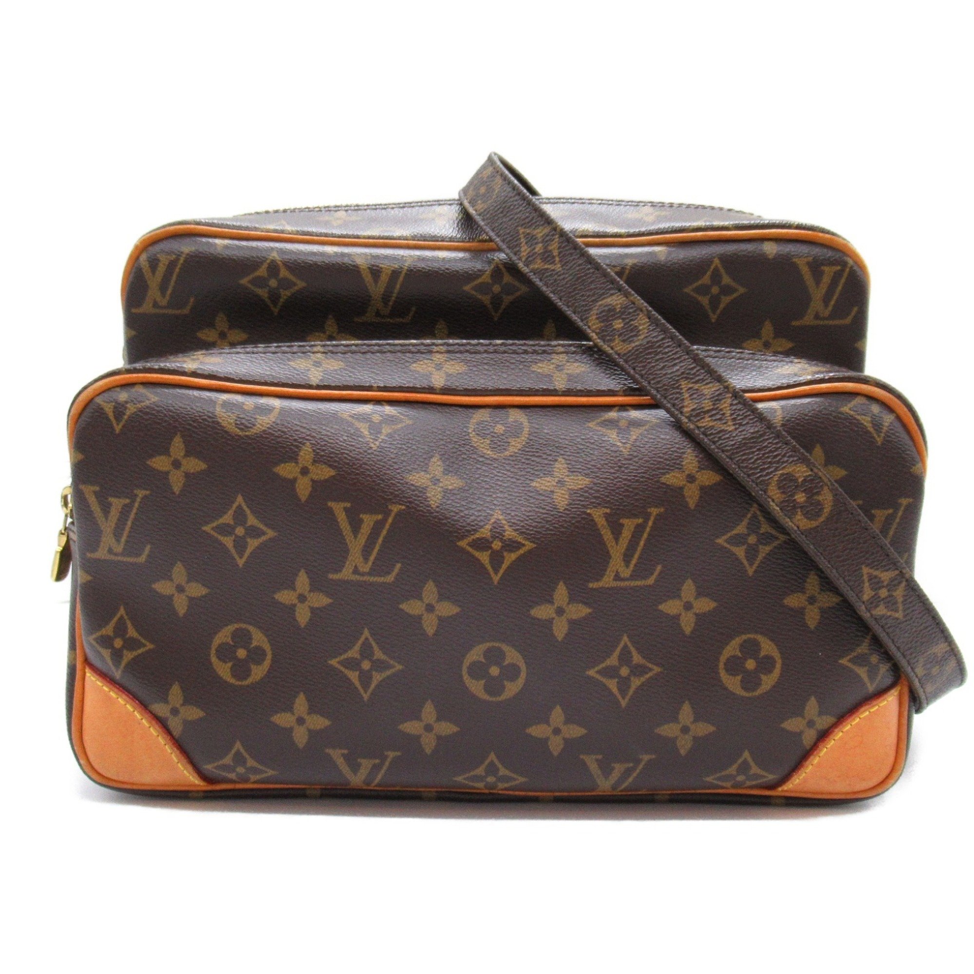 Louis Vuitton Nile Shoulder Bag, Coated Canvas, Monogram, Men's, Brown, M45244