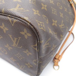 Louis Vuitton Neverfull MM Tote Bag, Coated Canvas, Monogram, Women's, Brown, M40156