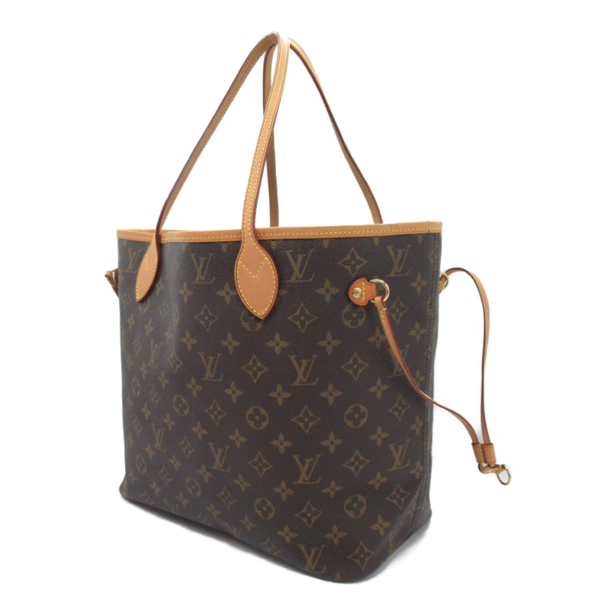 Louis Vuitton Neverfull MM Tote Bag, Coated Canvas, Monogram, Women's, Brown, M40156