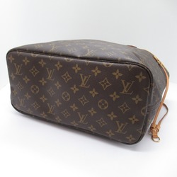 Louis Vuitton Neverfull MM Tote Bag, Coated Canvas, Monogram, Women's, Brown, M40156