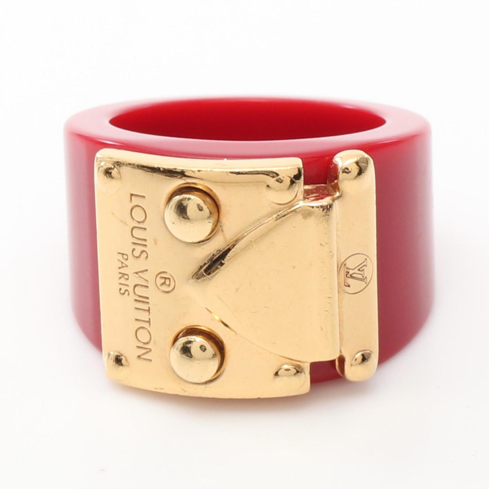 Louis Vuitton LOUIS VUITTON Berg Lock Me Fuchsia Ring GP (Gold Plated) Plastic Women's Gold Pink M66832