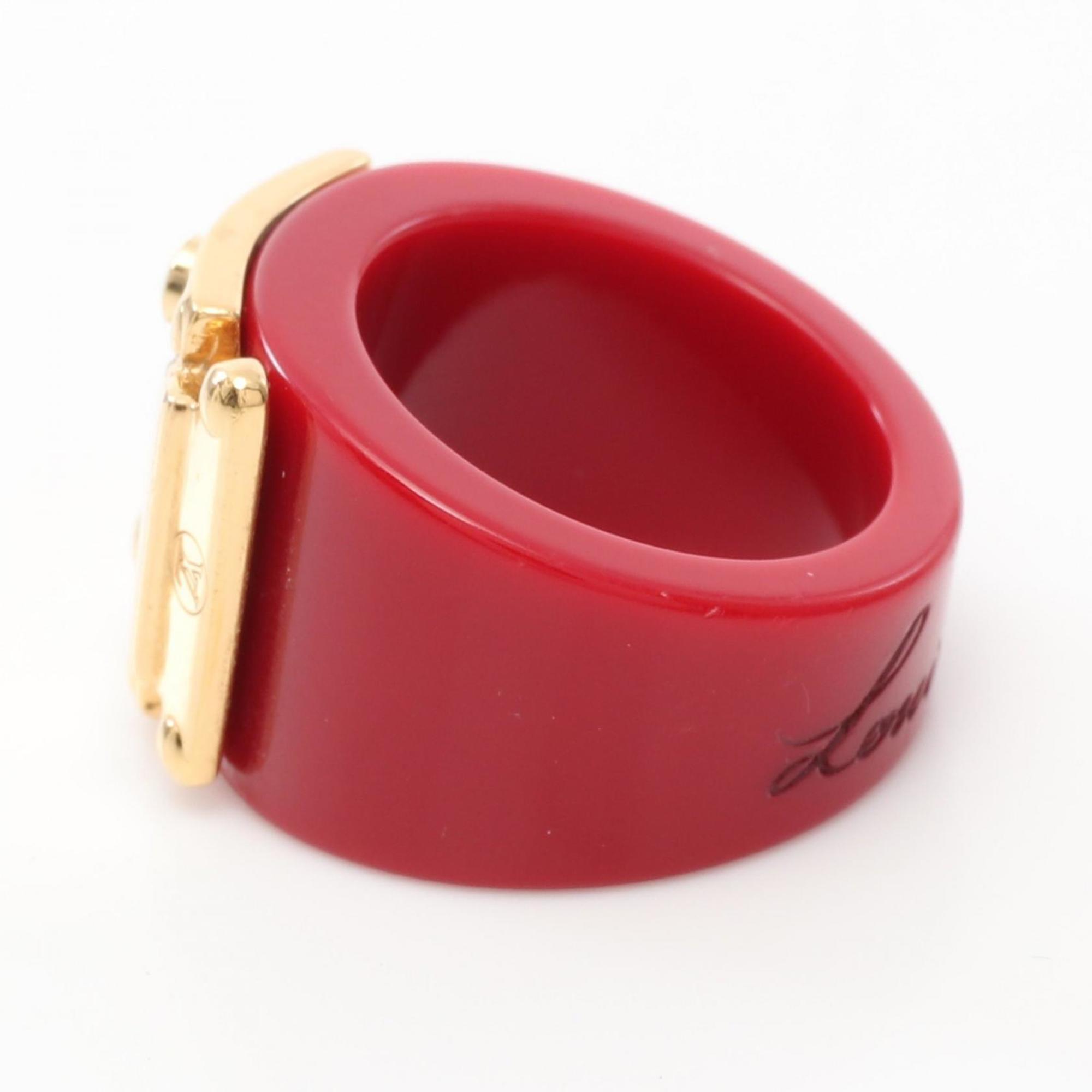 Louis Vuitton LOUIS VUITTON Berg Lock Me Fuchsia Ring GP (Gold Plated) Plastic Women's Gold Pink M66832