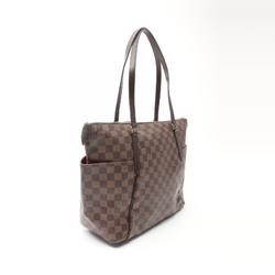 LOUIS VUITTON Totally MM Damier Ebene Tote Bag, Coated Canvas, Leather, Women's, Brown, N41281