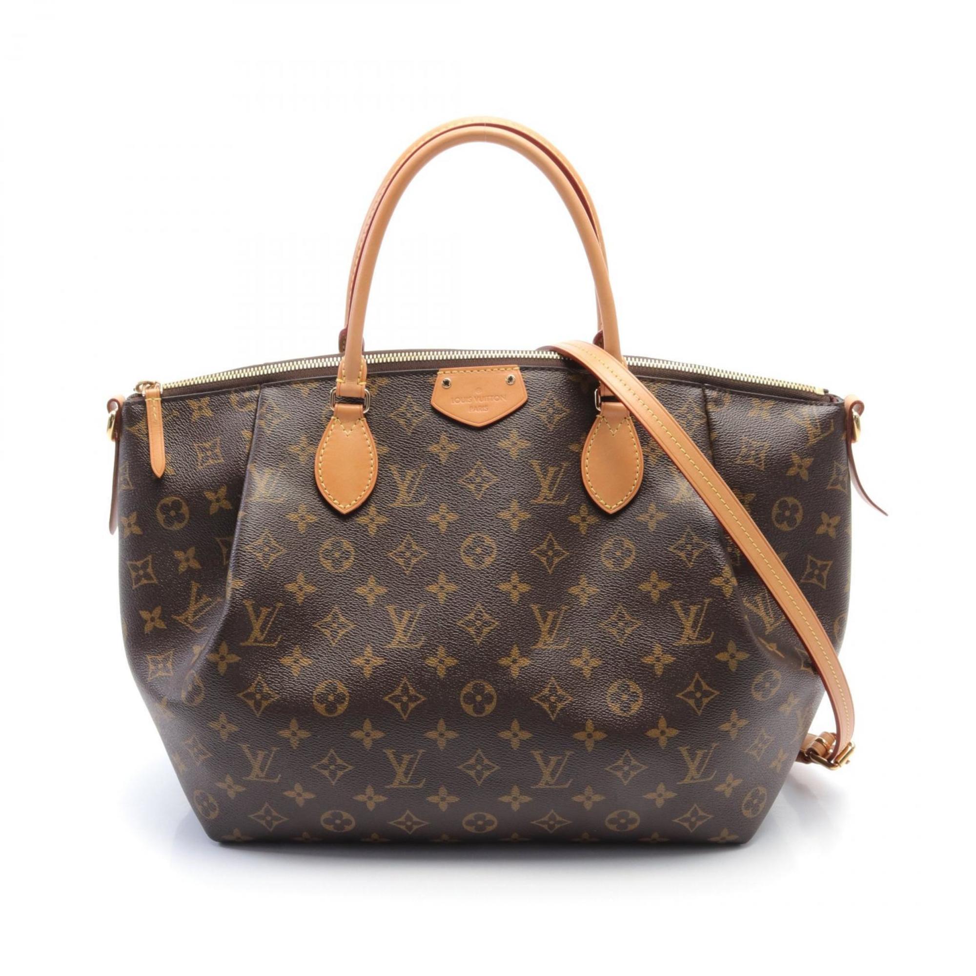 Louis Vuitton Turen GM Handbag Bag Coated Canvas Leather Monogram Women's Brown M48815