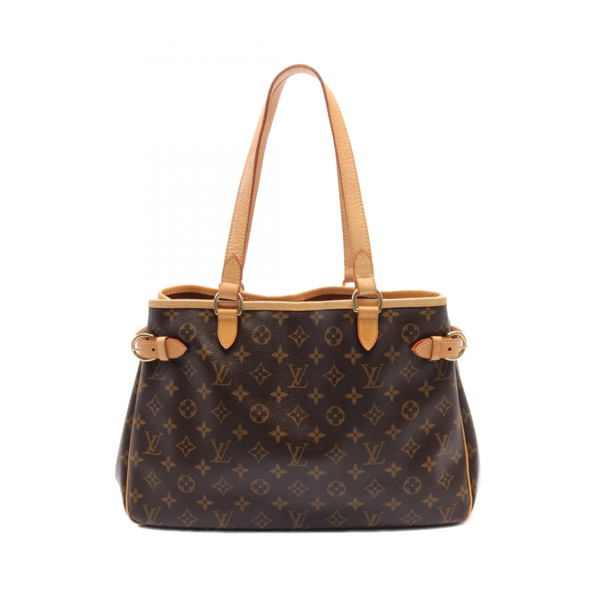 Louis Vuitton Batignolles Horizontal Monogram Shoulder Bag Coated Canvas Leather Women's Brown M51154