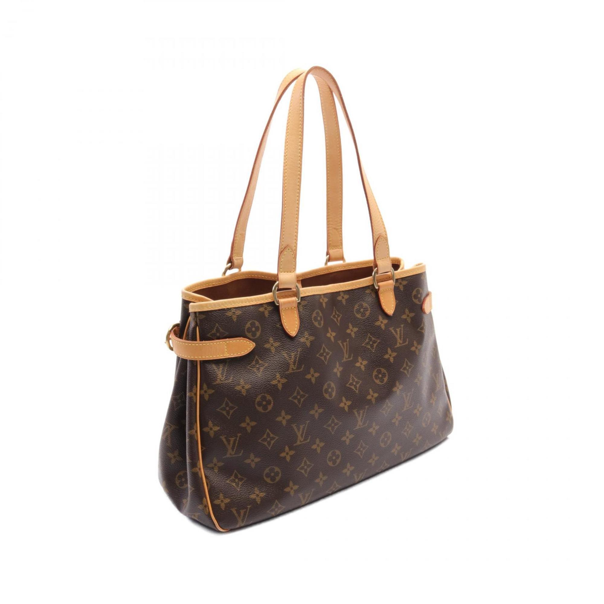 Louis Vuitton Batignolles Horizontal Monogram Shoulder Bag Coated Canvas Leather Women's Brown M51154