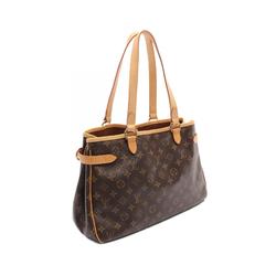 Louis Vuitton Batignolles Horizontal Monogram Shoulder Bag Coated Canvas Leather Women's Brown M51154