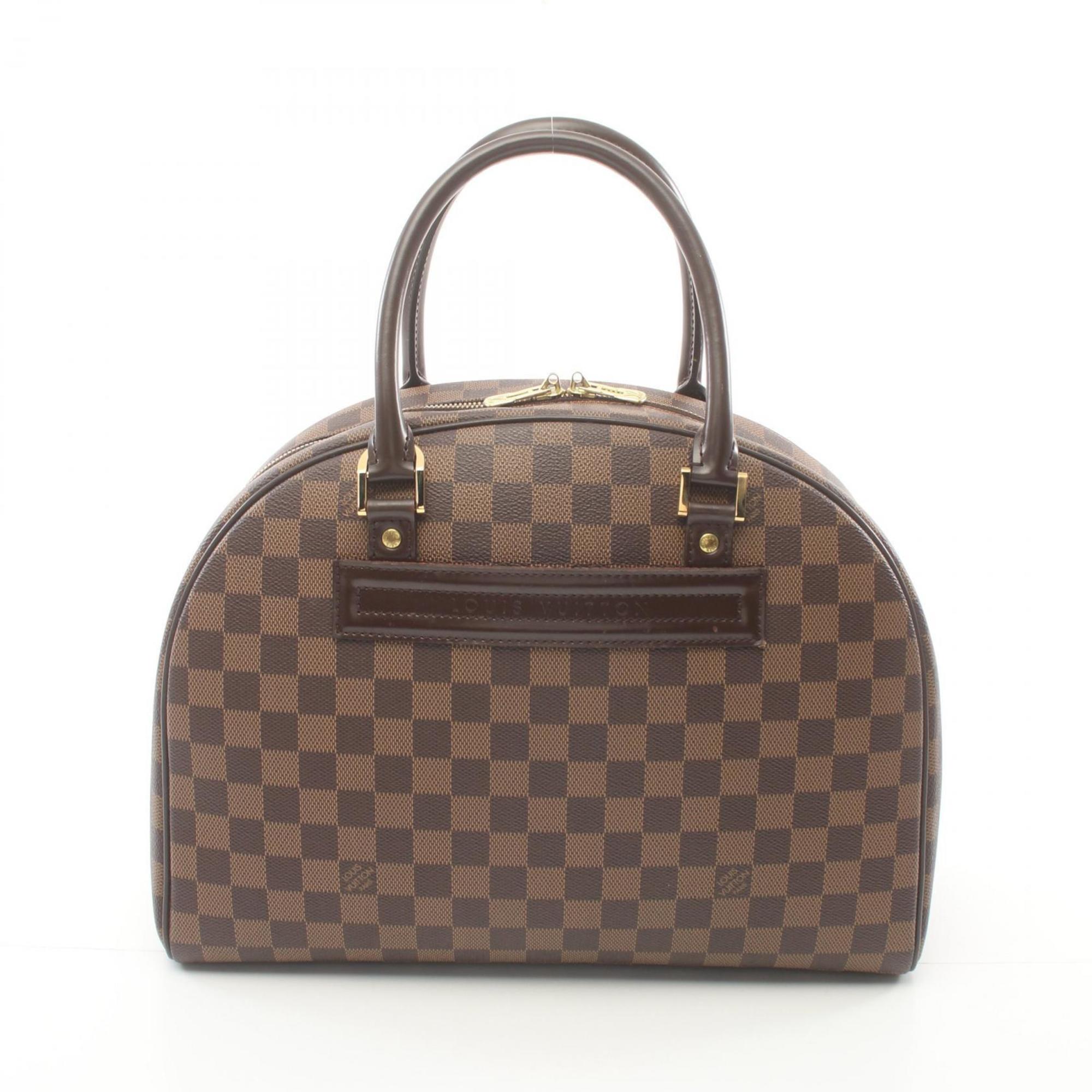 Louis Vuitton Nolita Damier Ebene Handbag Bag Coated Canvas Leather Women's Brown N41455