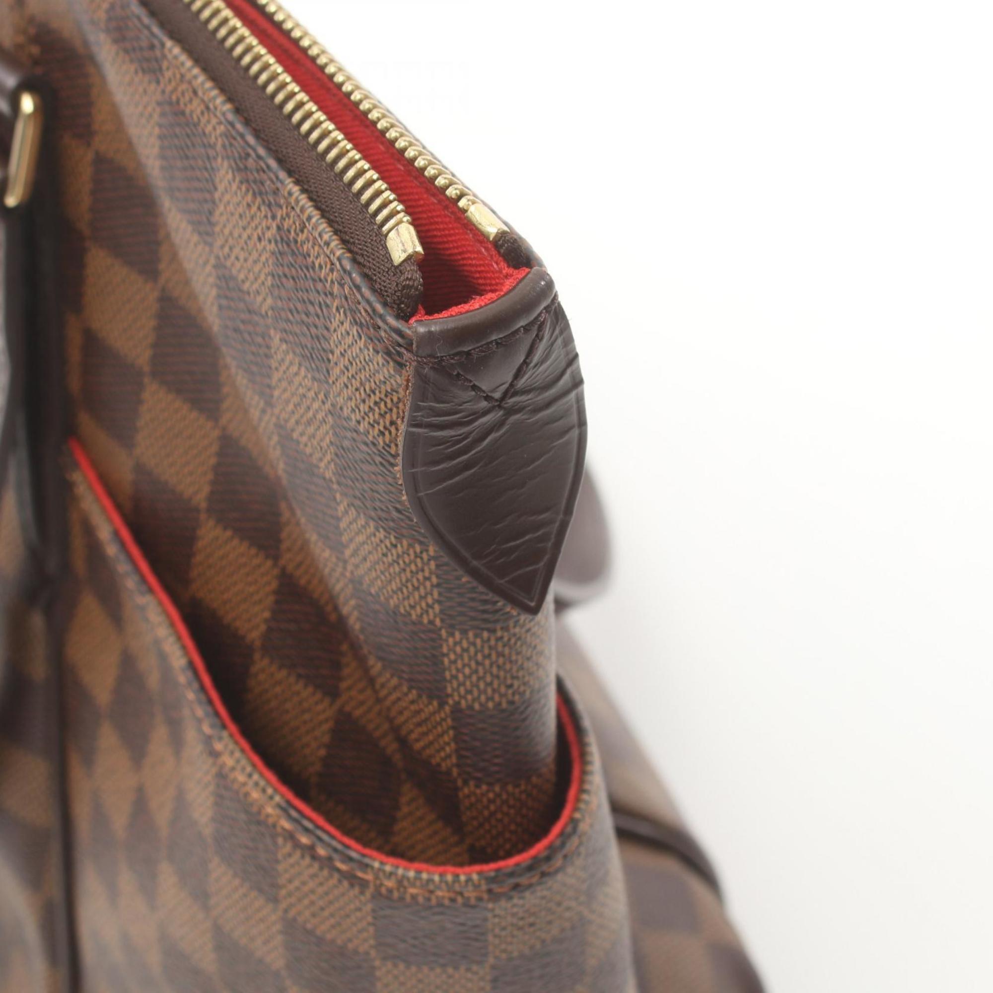 LOUIS VUITTON Totally MM Damier Ebene Tote Bag, Coated Canvas, Leather, Women's, Brown, N41281