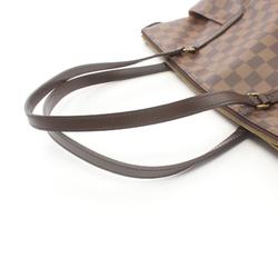 LOUIS VUITTON Totally MM Damier Ebene Tote Bag, Coated Canvas, Leather, Women's, Brown, N41281