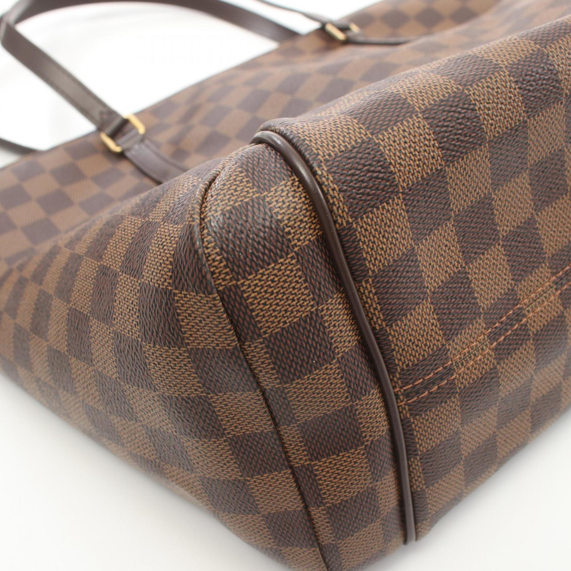 LOUIS VUITTON Totally MM Damier Ebene Tote Bag, Coated Canvas, Leather, Women's, Brown, N41281