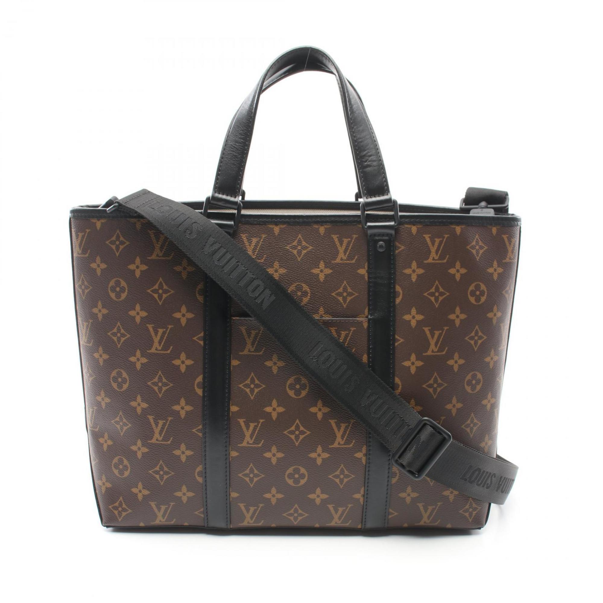 Louis Vuitton LOUIS VUITTON Weekend Tote PM Monogram Macassar Bag Coated Canvas Leather Men's Women's Brown Black M45734