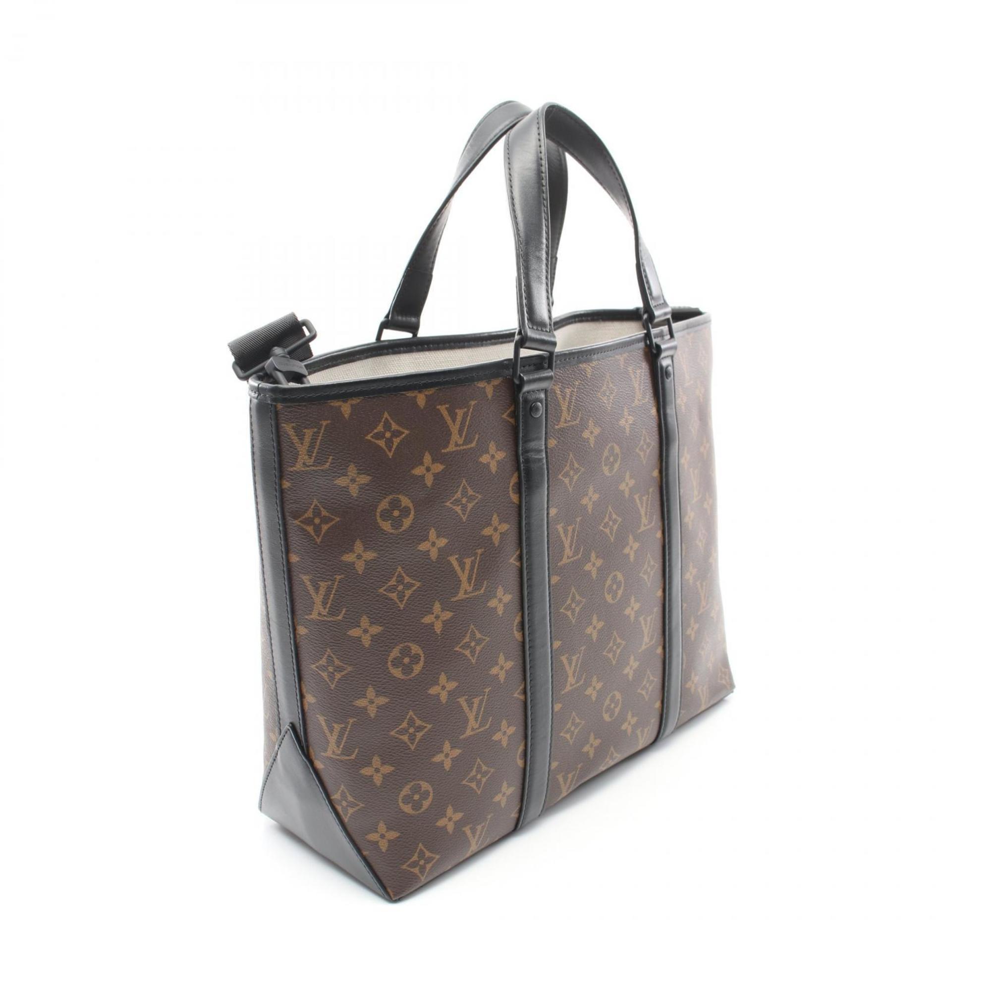 Louis Vuitton LOUIS VUITTON Weekend Tote PM Monogram Macassar Bag Coated Canvas Leather Men's Women's Brown Black M45734