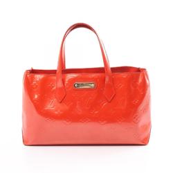 LOUIS VUITTON Wilshire PM Monogram Vernis Orange Sunset Handbag Bag Leather Women's Red M93644