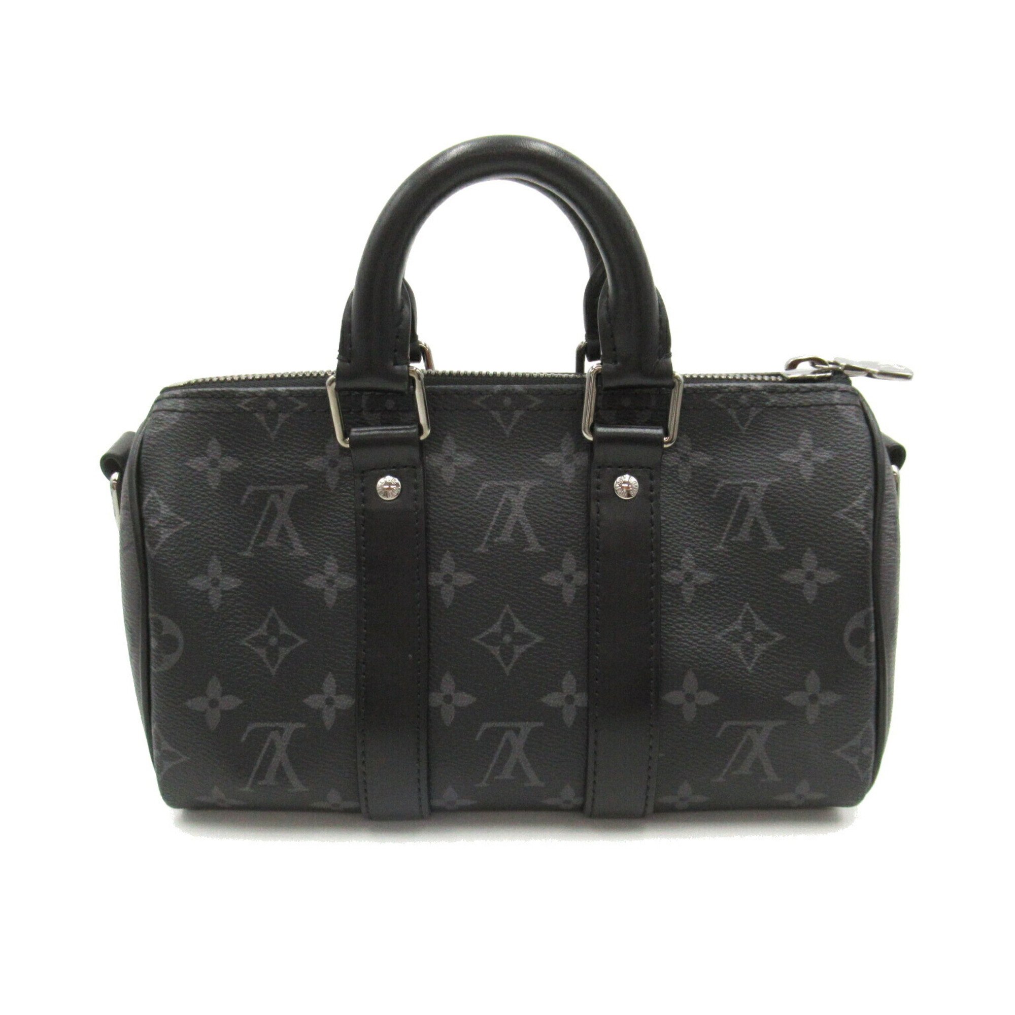 Louis Vuitton LOUIS VUITTON Keepall Bandouliere 25 2way Shoulder Bag Coated Canvas Monogram Eclipse Reverse Women's Black M46271