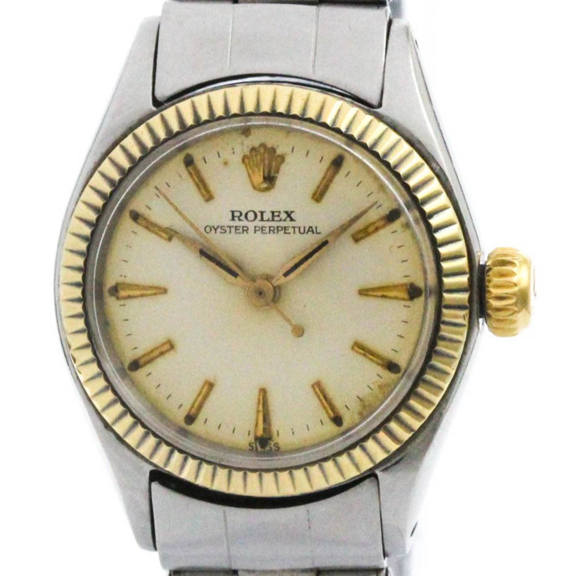 ROLEX Oyster Perpetual 6619 Yellow Gold Steel Automatic Ladies Watch BF575191