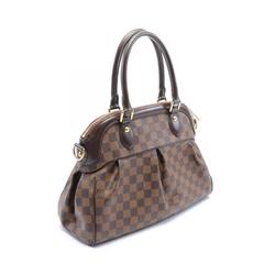 LOUIS VUITTON Trevi PM Damier Ebene Handbag Bag Coated Canvas Leather Women's Brown N51997