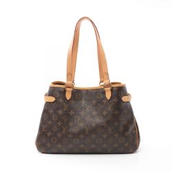 Louis Vuitton Batignolles Horizontal Monogram Shoulder Bag, Coated Canvas, Leather, Women's, Brown, M51154