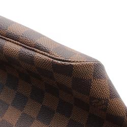 Louis Vuitton Neverfull MM Tote Bag, Coated Canvas, Leather, Damier, Women's, Brown, N51105