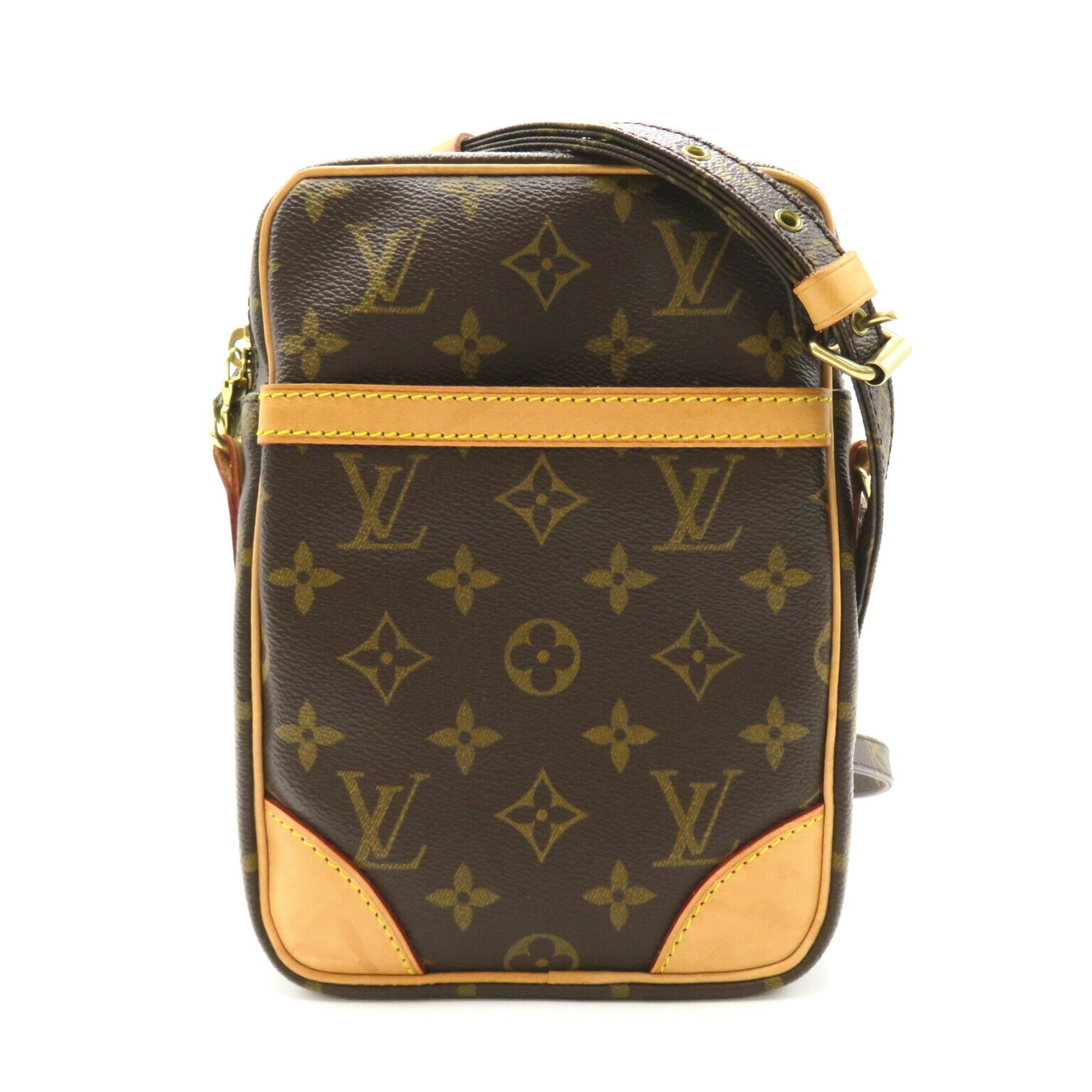 Louis Vuitton Danube Shoulder Bag, Coated Canvas, Monogram, Men's, Women's, Brown, M45266