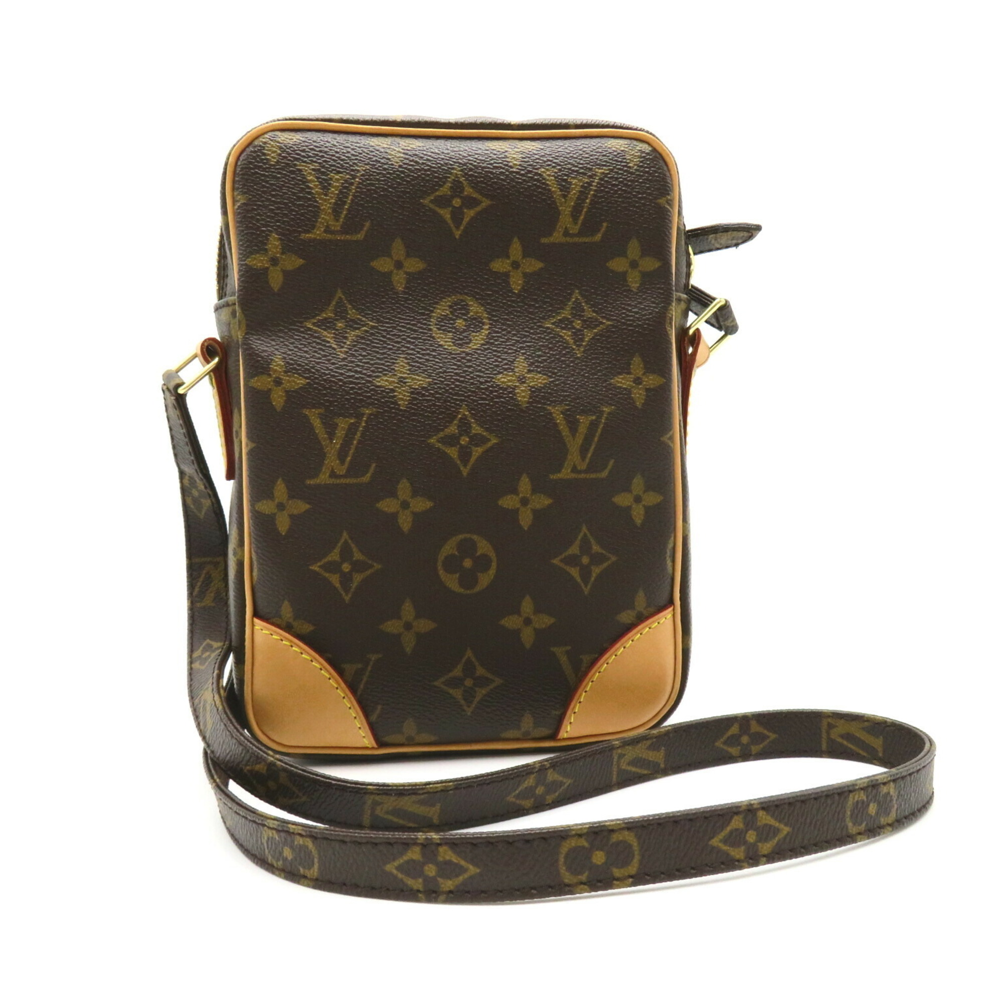 Louis Vuitton Danube Shoulder Bag, Coated Canvas, Monogram, Men's, Women's, Brown, M45266