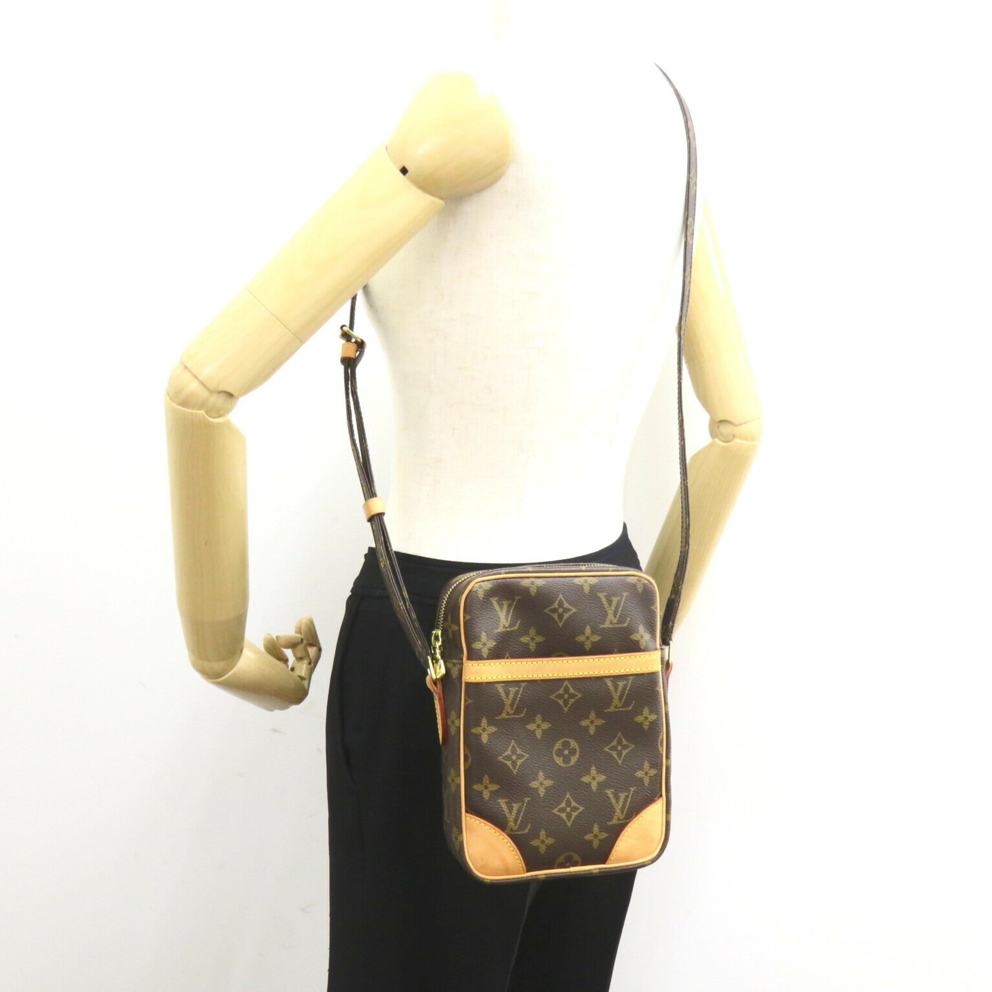 Louis Vuitton Danube Shoulder Bag, Coated Canvas, Monogram, Men's, Women's, Brown, M45266