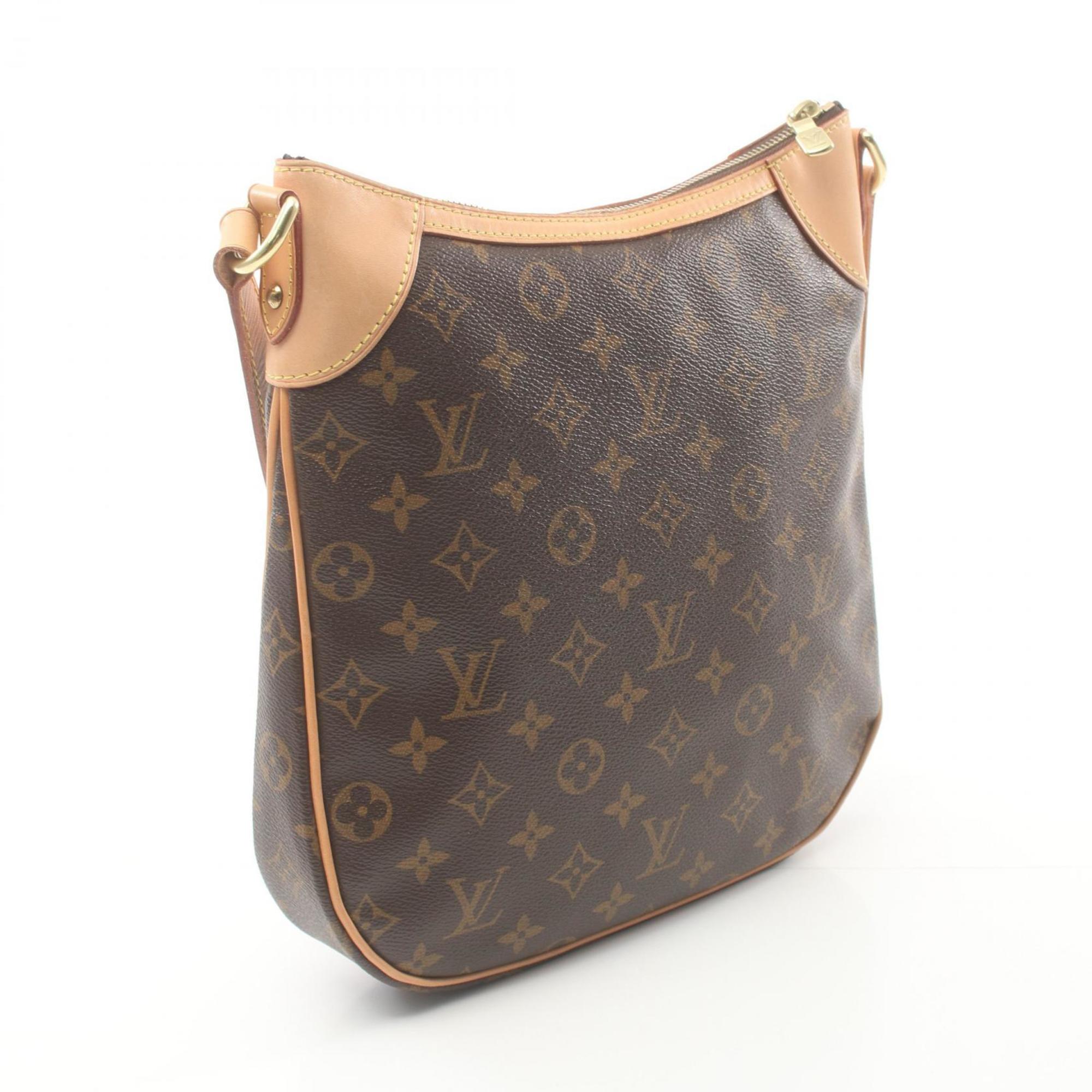 Louis Vuitton Odeon PM Monogram Shoulder Bag, Coated Canvas, Leather, Women's, Brown, M56390