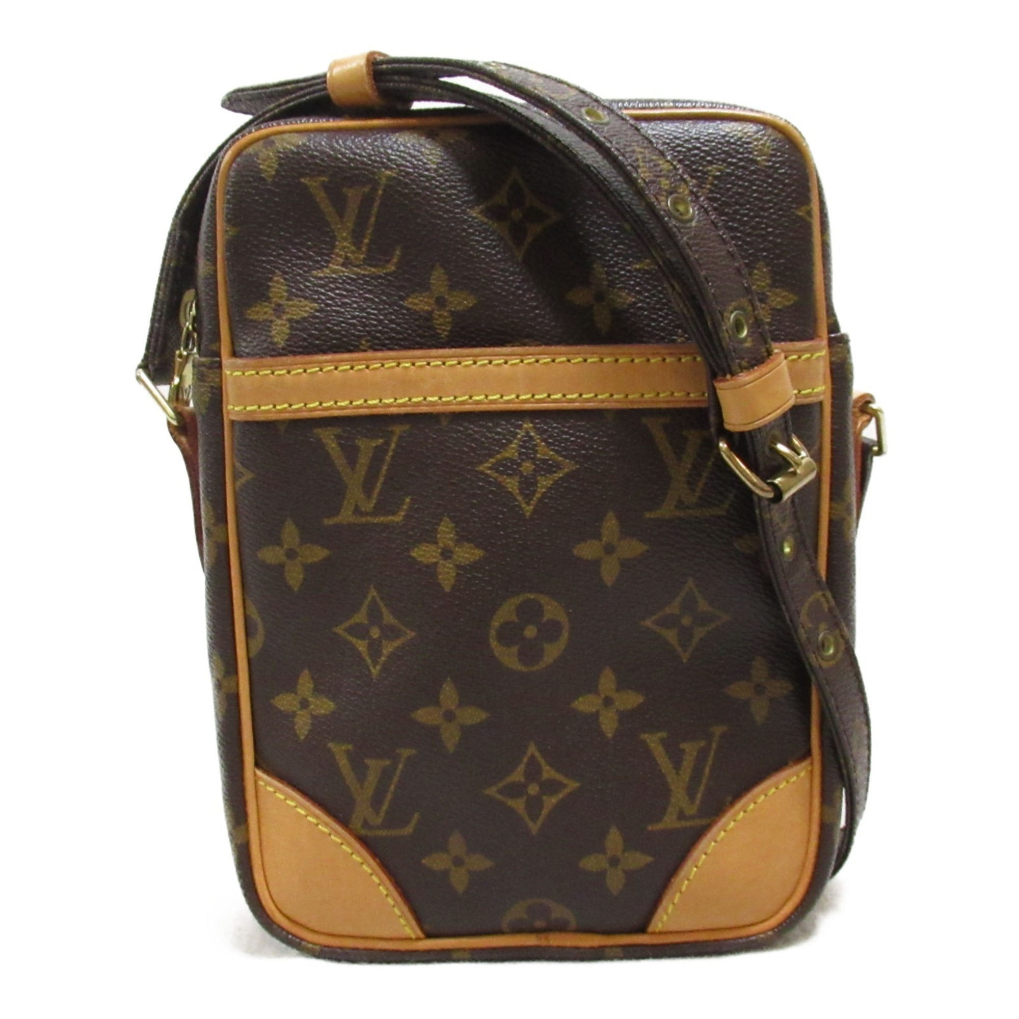 Louis Vuitton Danube Shoulder Bag, Coated Canvas, Monogram, Men's, Women's, Brown, M45266