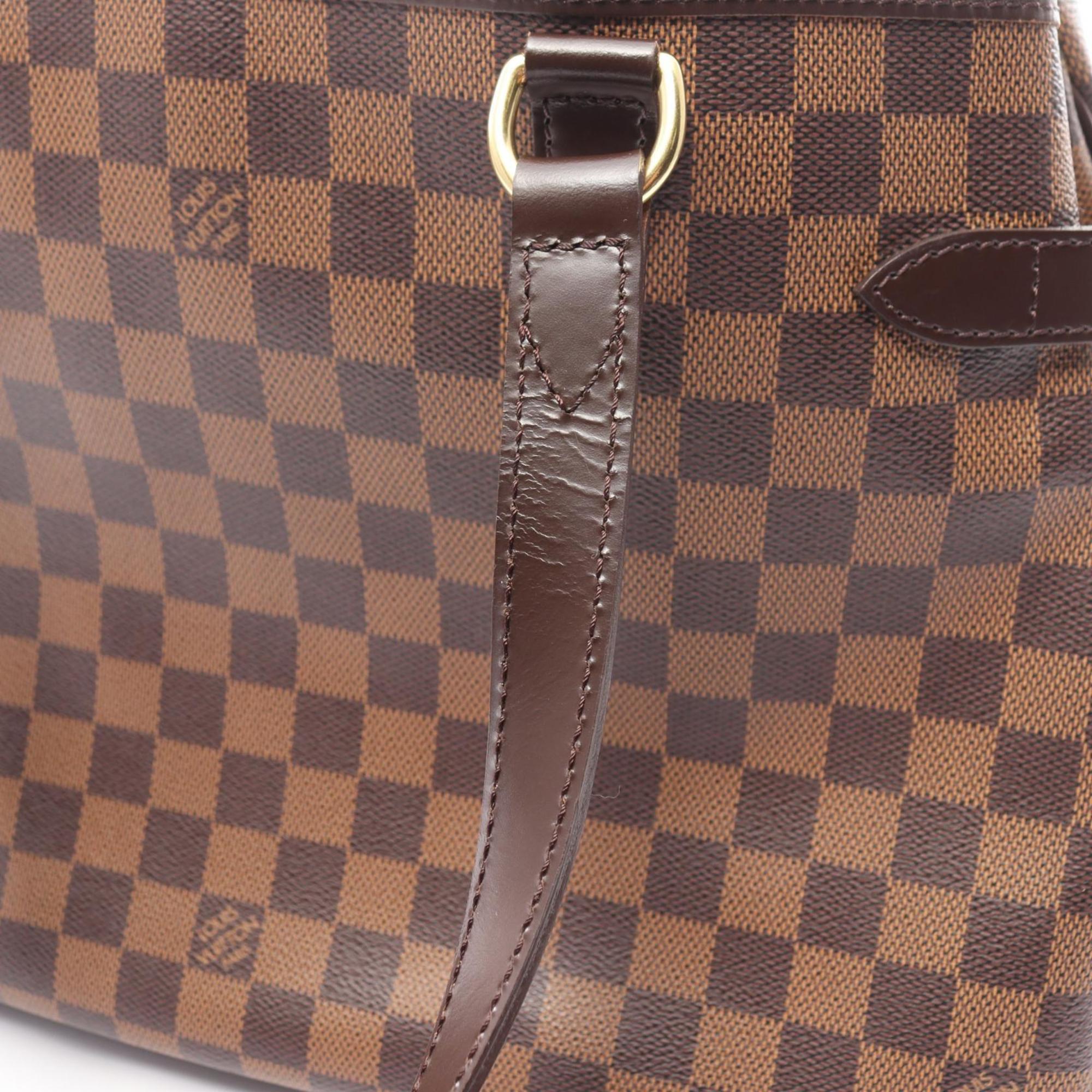 Louis Vuitton Batignolles Horizontal Damier Ebene Shoulder Bag Coated Canvas Leather Women's Brown