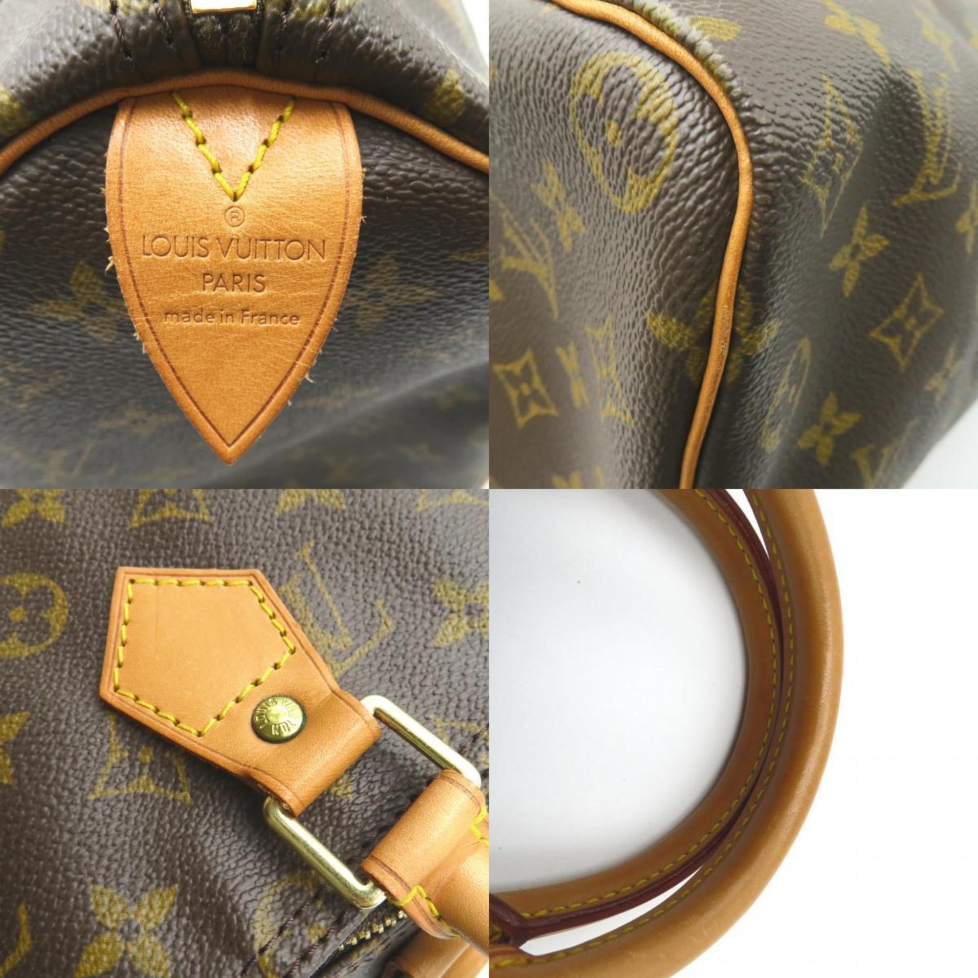 Louis Vuitton Speedy 35 Handbag Bag Coated Canvas Monogram Women's Brown M41107