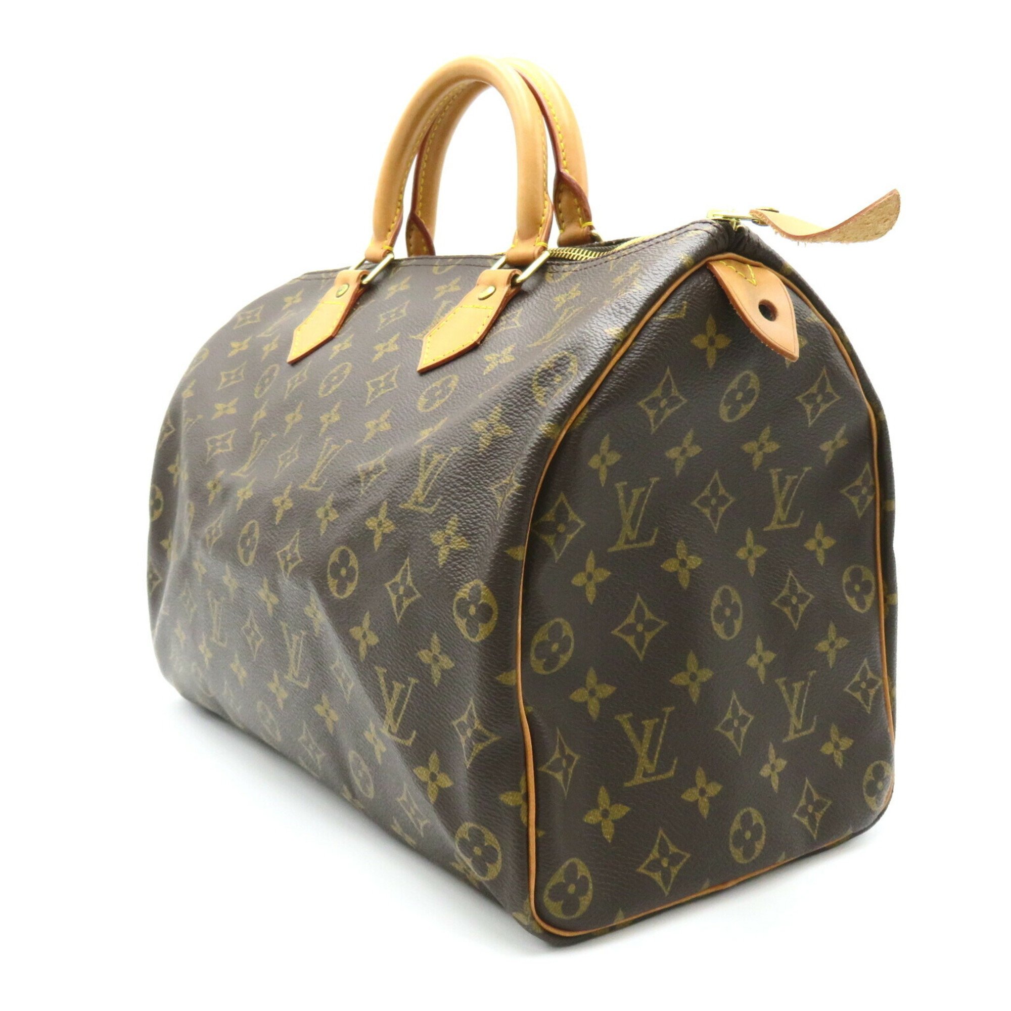 Louis Vuitton Speedy 35 Handbag Bag Coated Canvas Monogram Women's Brown M41107