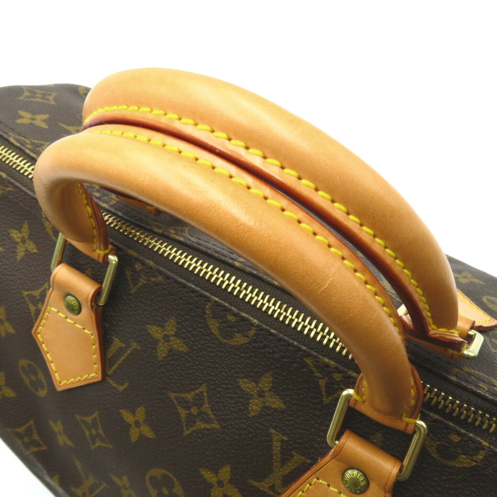 Louis Vuitton Speedy 35 Handbag Bag Coated Canvas Monogram Women's Brown M41107