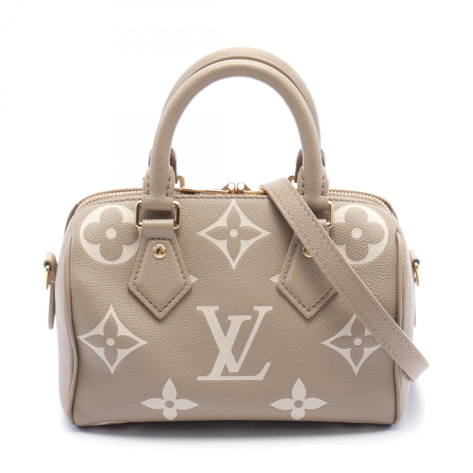 Louis Vuitton Speedy Bandouliere 20 Monogram Empreinte Handbag Bag Leather Women's Beige M46575