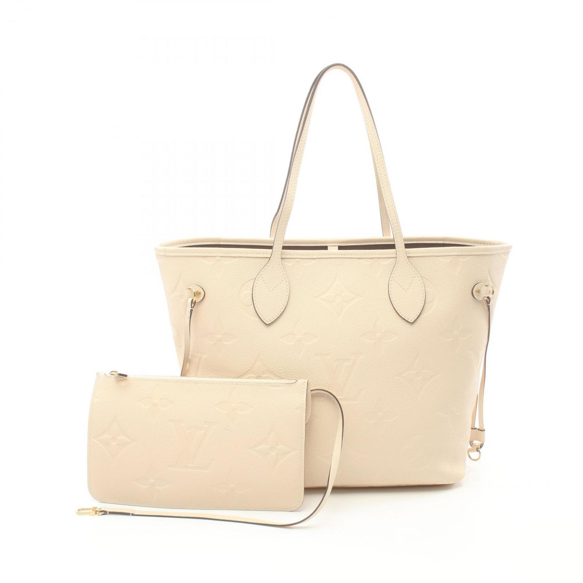 Louis Vuitton Neverfull MM Monogram Empreinte Crème Tote Bag, Leather, Empreinte, Women's, Ivory, M46676