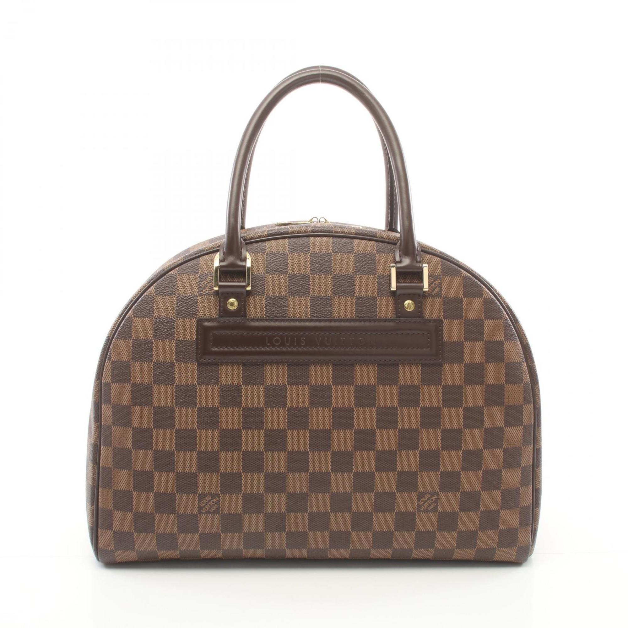 Louis Vuitton Nolita Damier Ebene Handbag Bag Coated Canvas Leather Women's Brown N41455