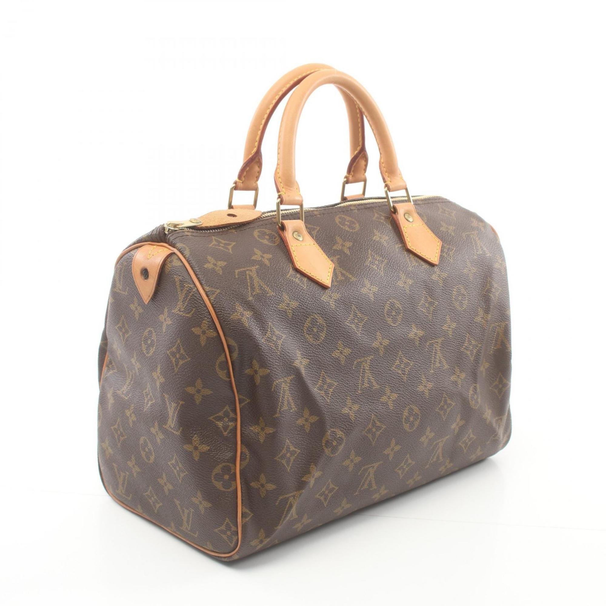 Louis Vuitton Speedy 30 Monogram Handbag Bag Coated Canvas Leather Women's Brown M41526