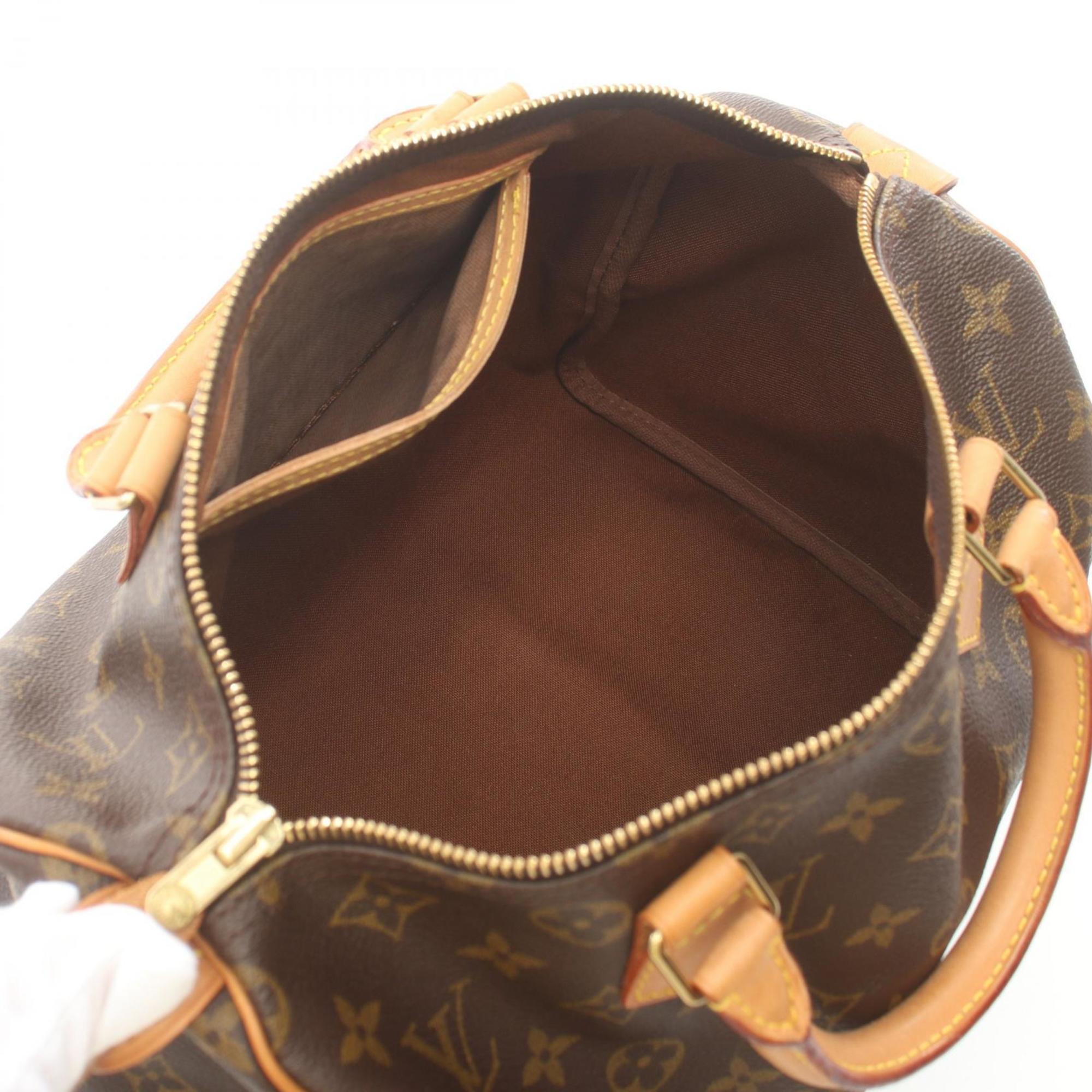 Louis Vuitton Speedy 30 Monogram Handbag Bag Coated Canvas Leather Women's Brown M41526