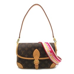 Louis Vuitton Diane NM PM 2way Shoulder Bag, Coated Canvas, Monogram, Women's, Brown, Pink, M46049