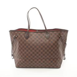 Louis Vuitton Neverfull GM Damier Ebene Tote Bag, Coated Canvas, Leather, Women's, Brown, N51106