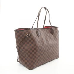 Louis Vuitton Neverfull GM Damier Ebene Tote Bag, Coated Canvas, Leather, Women's, Brown, N51106