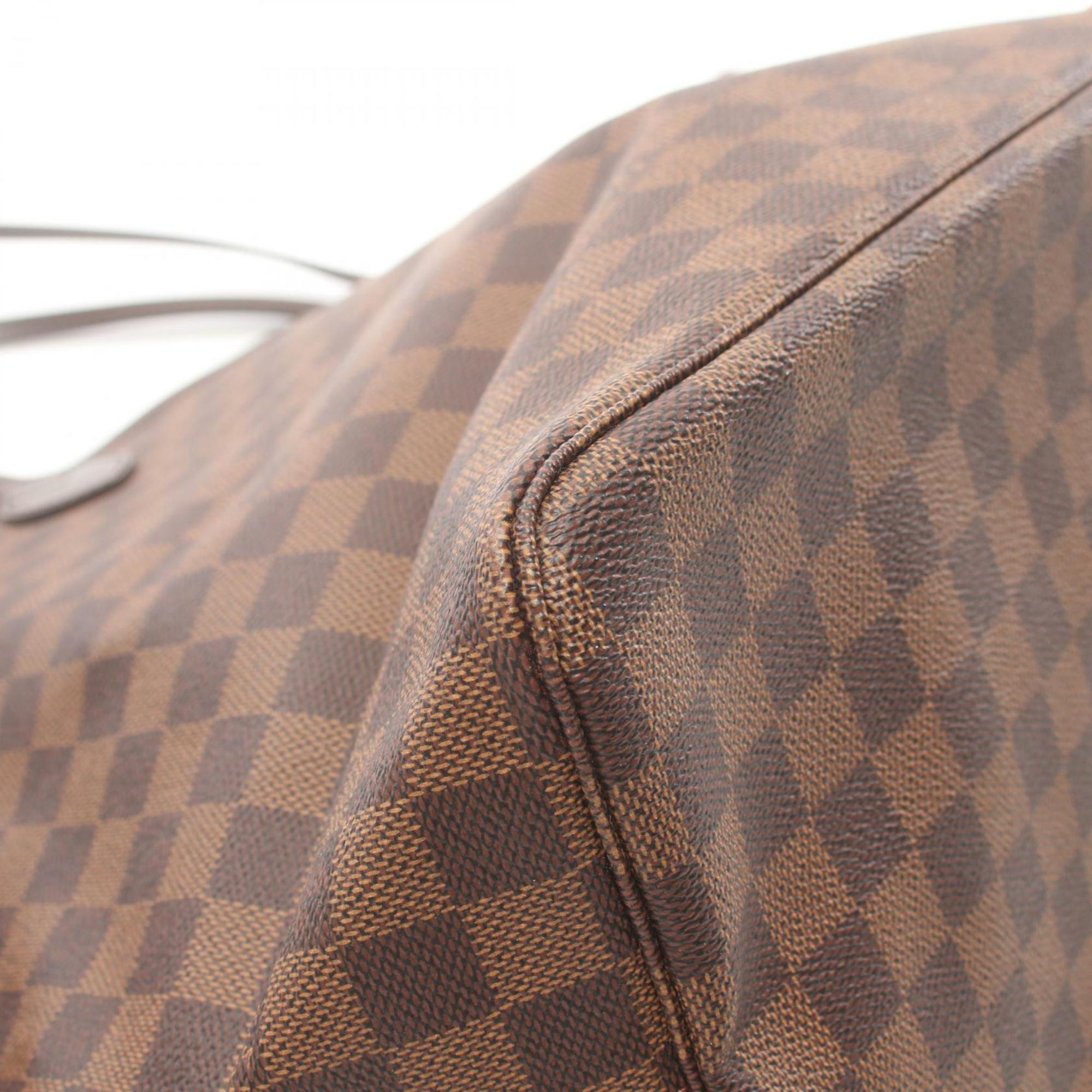 Louis Vuitton Neverfull GM Damier Ebene Tote Bag, Coated Canvas, Leather, Women's, Brown, N51106