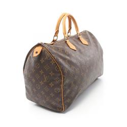 Louis Vuitton Speedy 40 Handbag Bag Coated Canvas Leather Monogram Women's Brown M41522