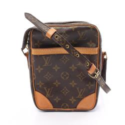 Louis Vuitton Danube Monogram Shoulder Bag, Coated Canvas, Leather, Monogram, Women's, Brown, M45266