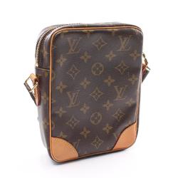 Louis Vuitton Danube Monogram Shoulder Bag, Coated Canvas, Leather, Monogram, Women's, Brown, M45266