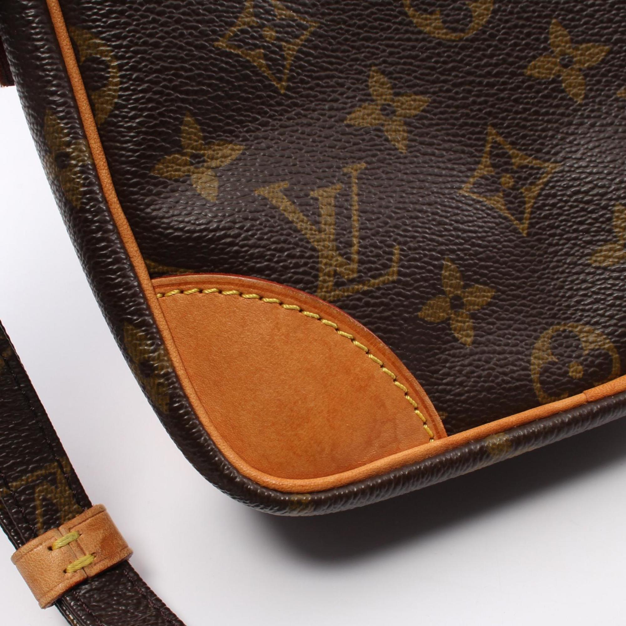 Louis Vuitton Danube Monogram Shoulder Bag, Coated Canvas, Leather, Monogram, Women's, Brown, M45266