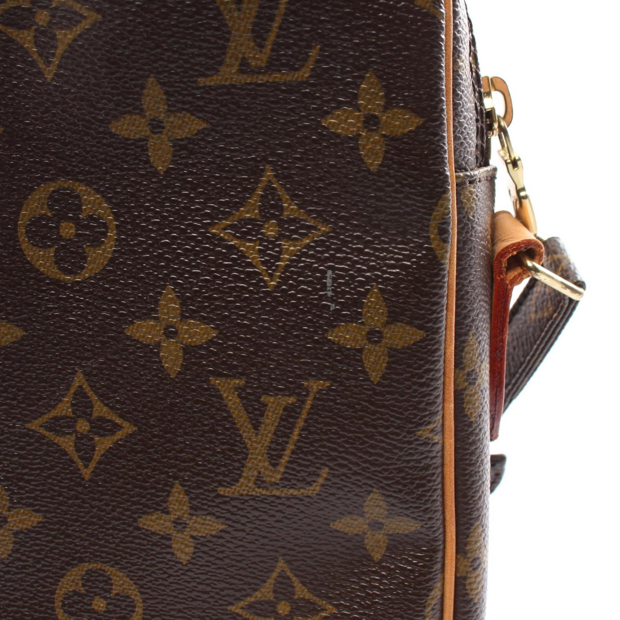 Louis Vuitton Danube Monogram Shoulder Bag, Coated Canvas, Leather, Monogram, Women's, Brown, M45266