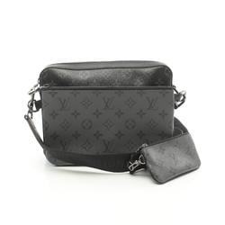 Louis Vuitton LOUIS VUITTON Trio Monogram Eclipse Shoulder Bag Coated Canvas Leather Men's Black Grey