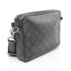 Louis Vuitton LOUIS VUITTON Trio Monogram Eclipse Shoulder Bag Coated Canvas Leather Men's Black Grey